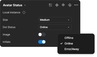 Avatar component properties
