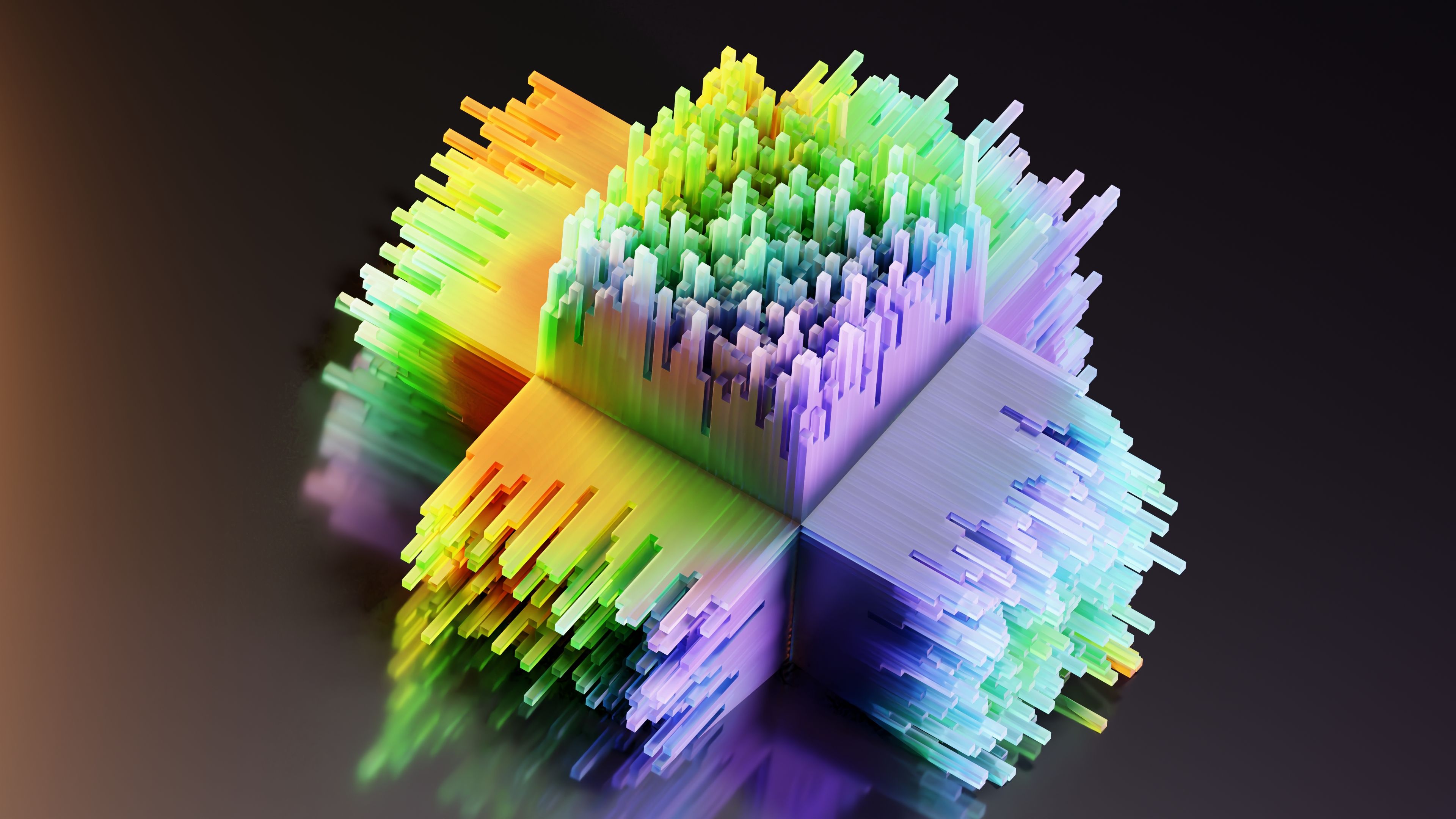 Colorful geometric abstract sculpture