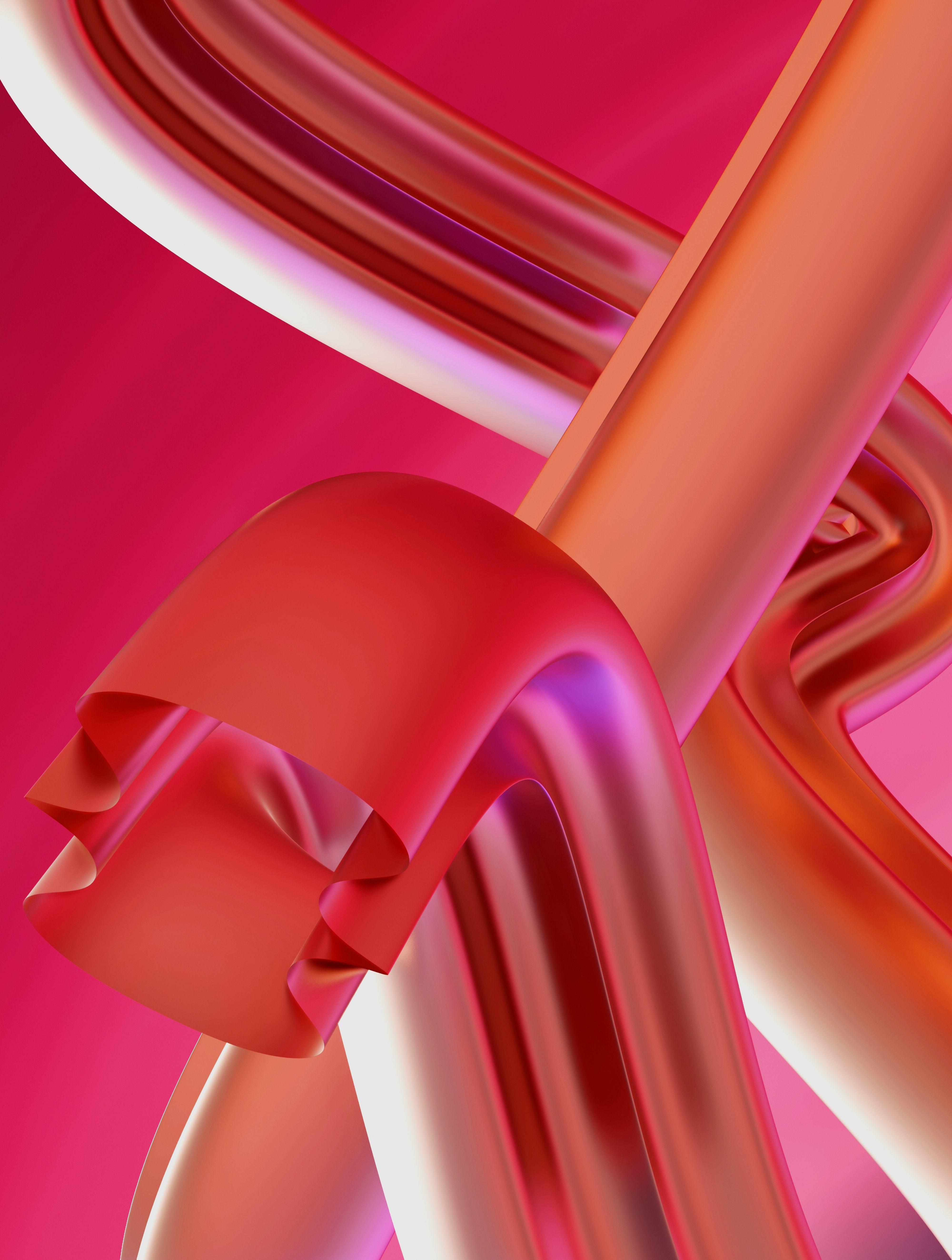 Vivid interwoven abstract 3D curves