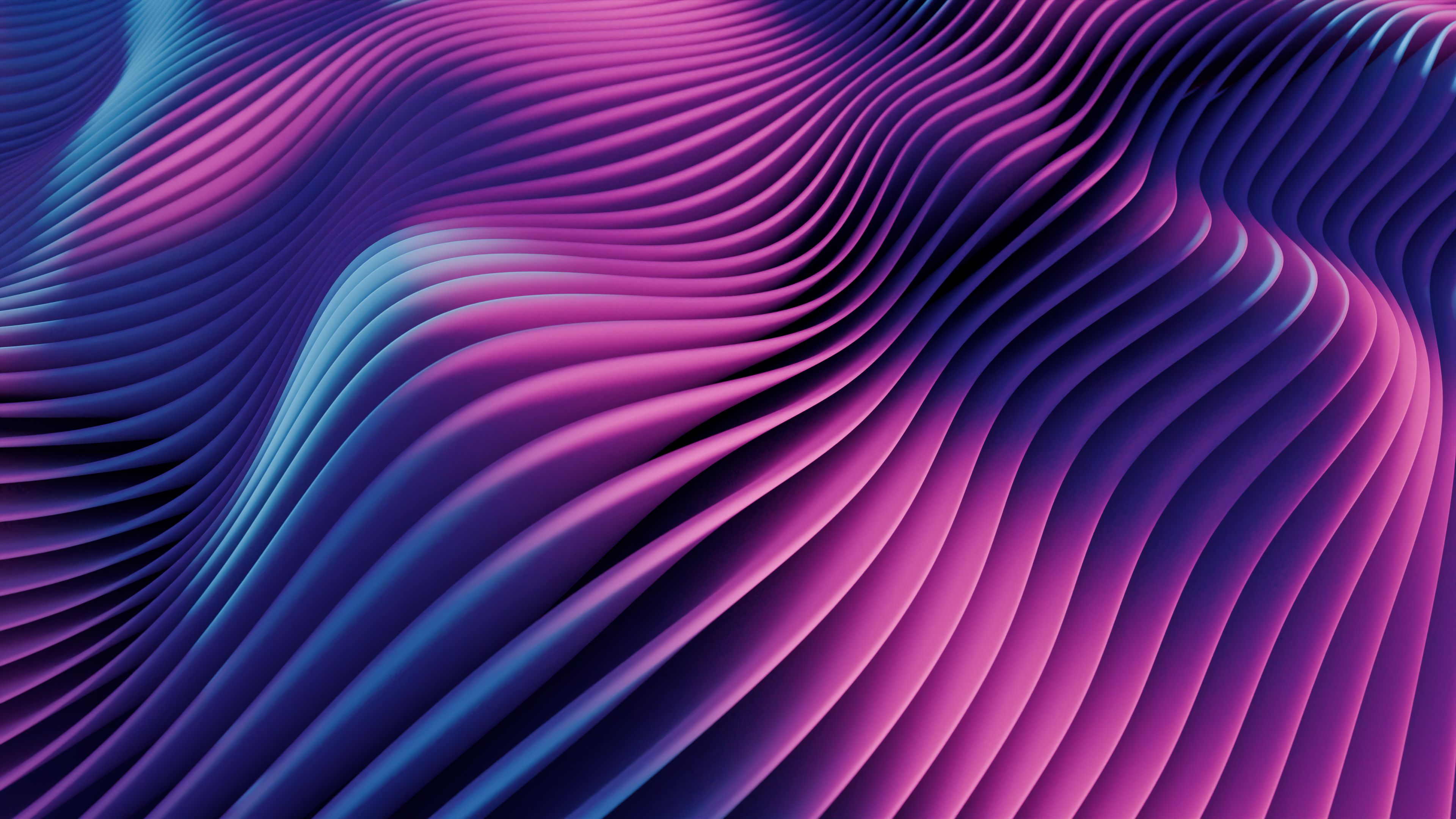 Purple and blue abstract 3D wave pattern