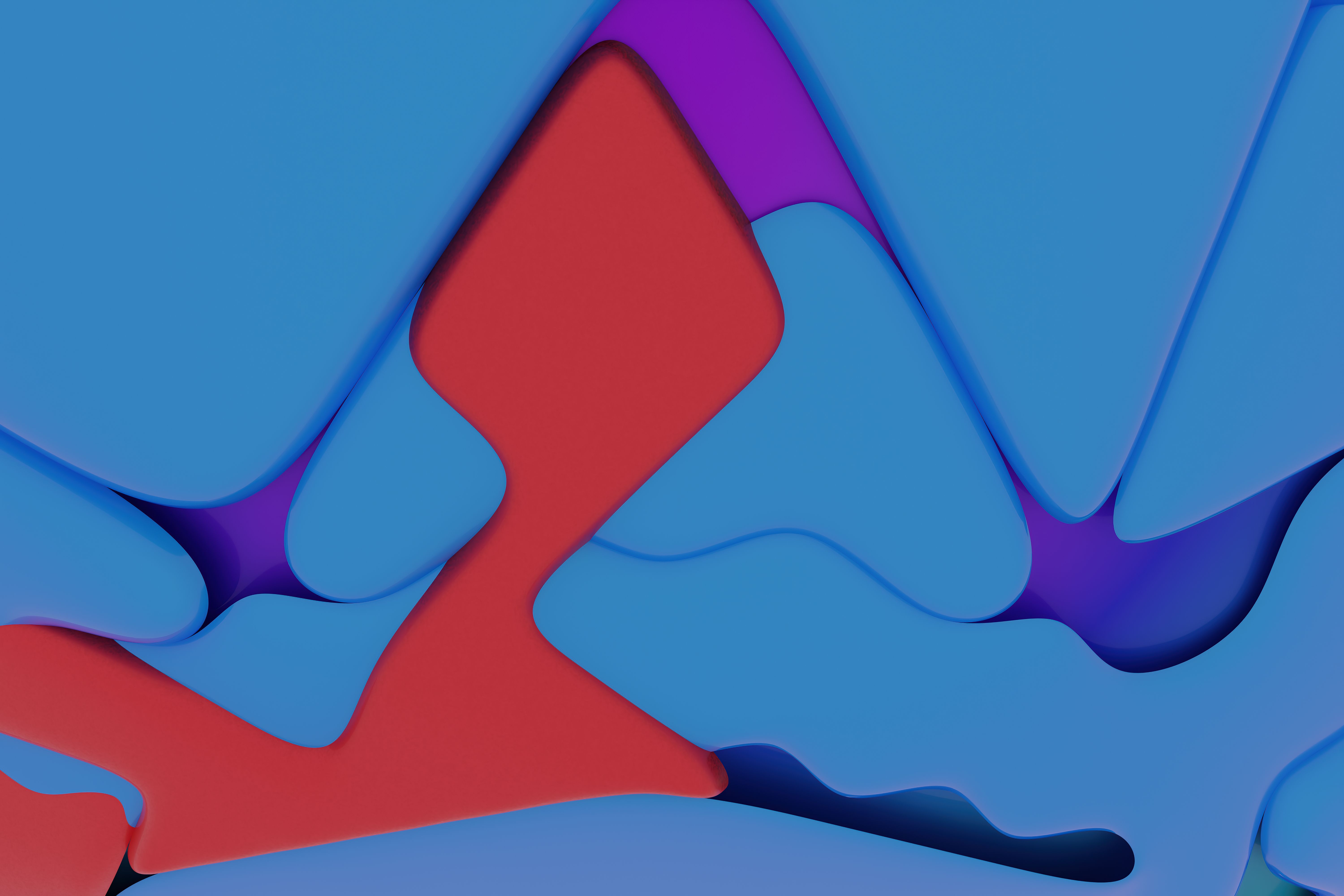 Blue and red abstract 3D design