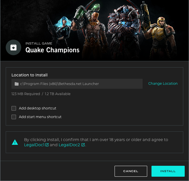 Bethesda launcher install modal
