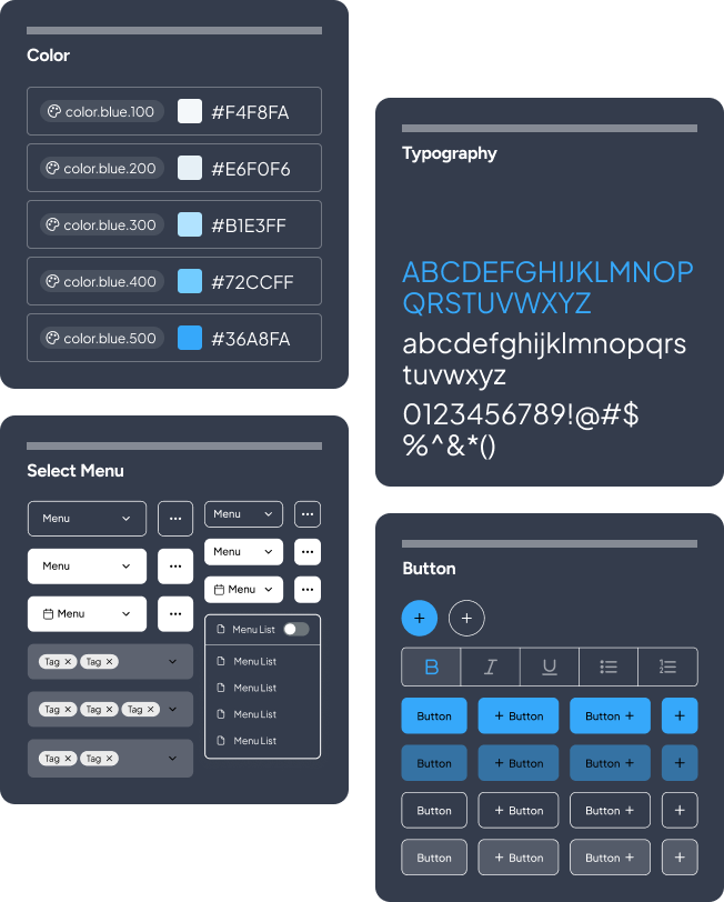Wemo typography component states