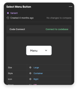 Select menu component naming panel