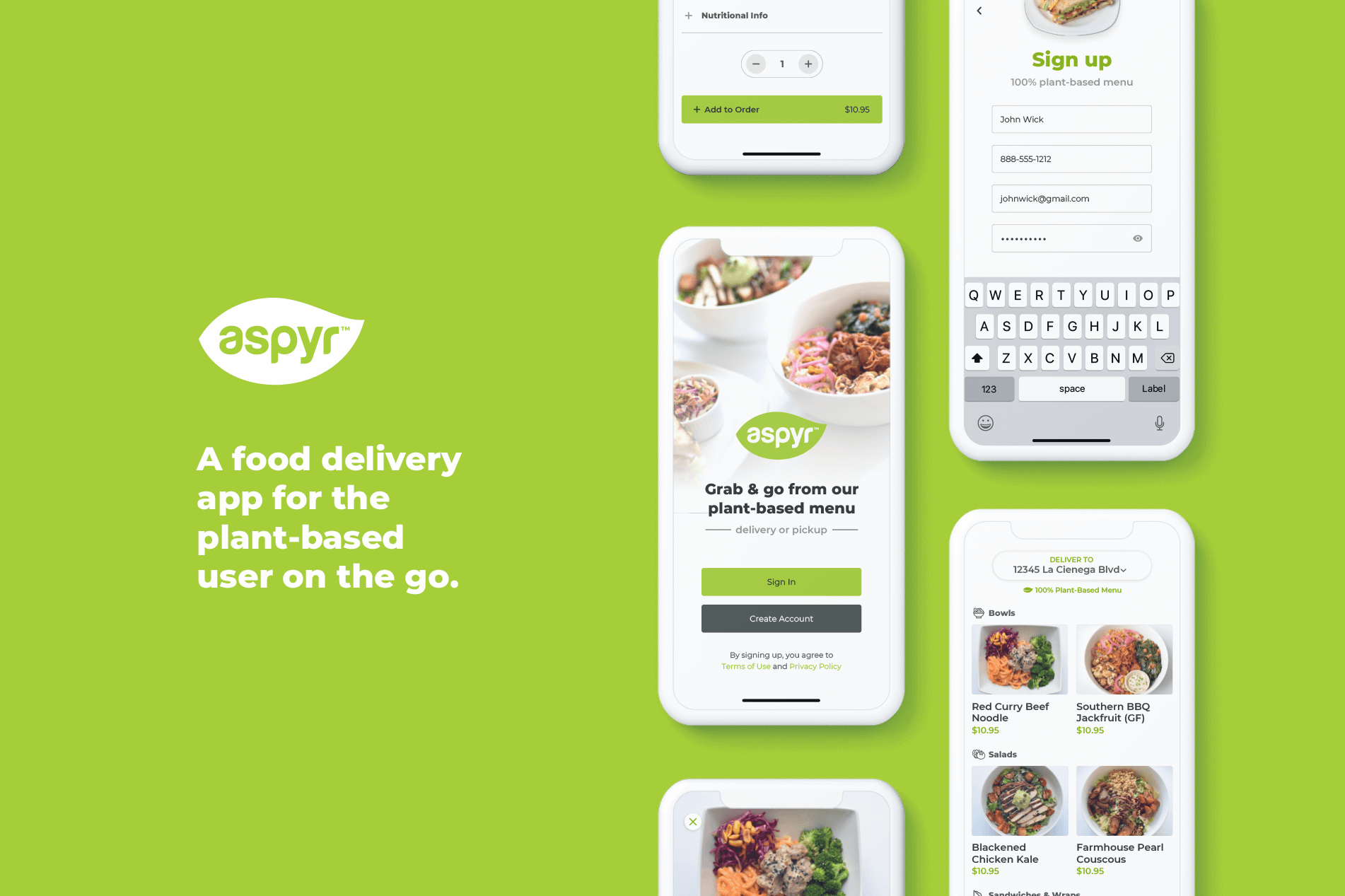 Aspyr food delivery app concept