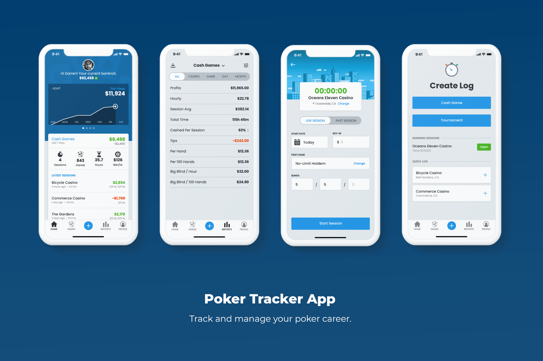 Poker tracker app concept