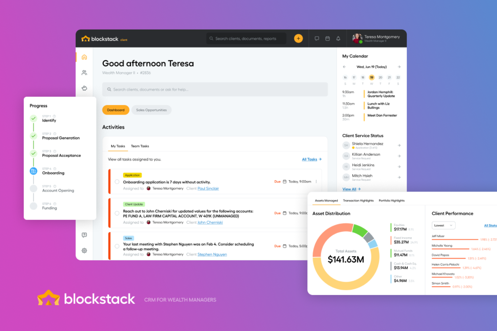 Blockstack CRM dashboard concept