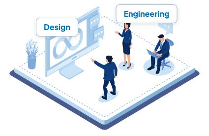 Case Place product team isometric illustration