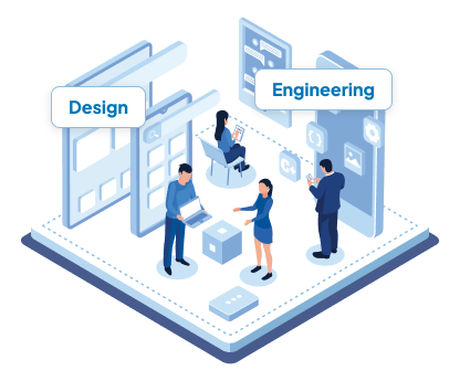 Pricing Tool product team isometric illustration