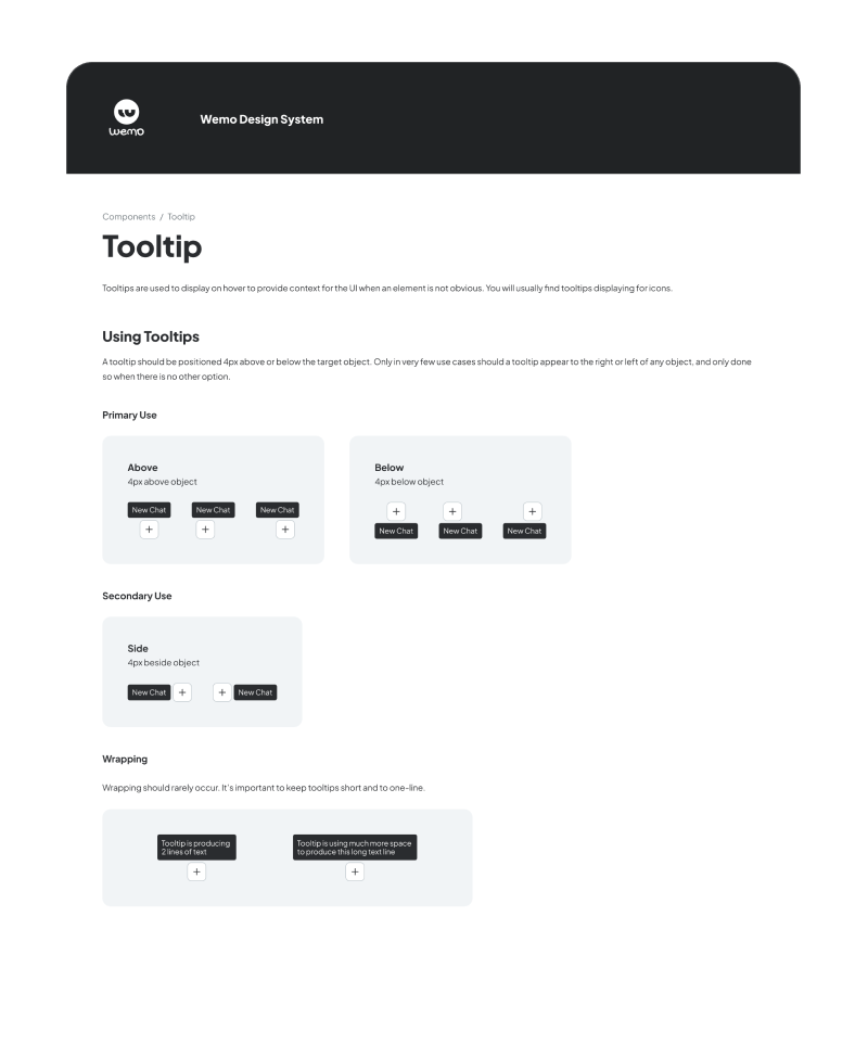 Tooltip documentation